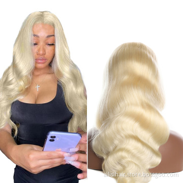 30Inche 613 Wig Human Hair Virgin Body Wavy Wig Dropshipping Wholesale Blond Lace Front Wigs